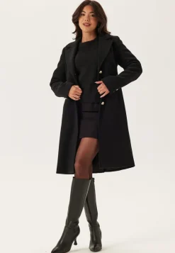 Fur Collar Wool Blend Coat
