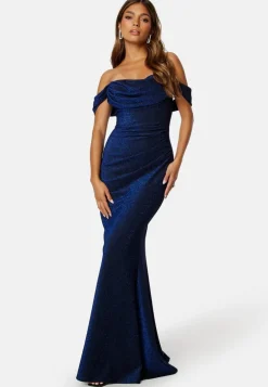 Glitter Off Shoulder Maxi Dress