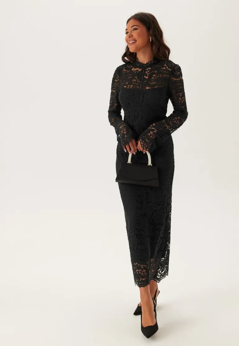High Neck Cotton Lace Dress