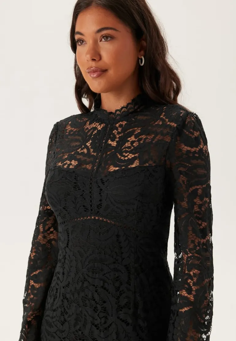 High Neck Cotton Lace Dress
