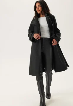 High Neck Midi Coat