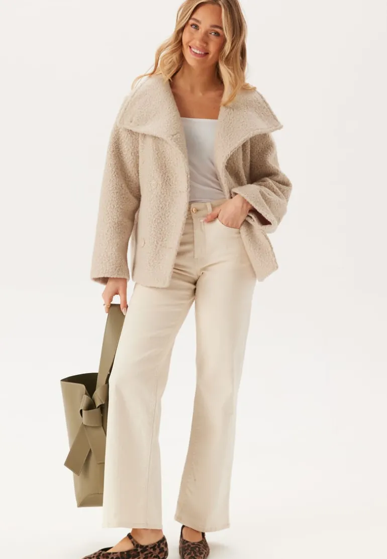 High Neck Short Bouclé Coat