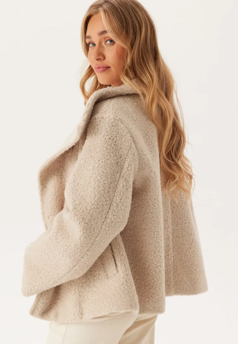 High Neck Short Bouclé Coat