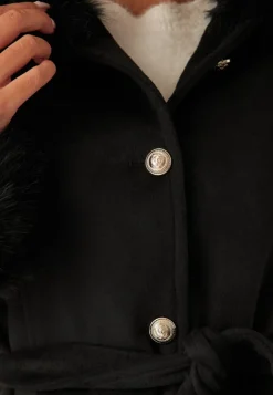 Hooded Wool Blend Coat