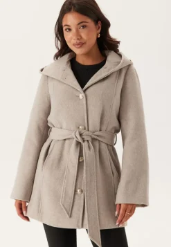 Hooded Wool Blend Coat