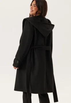Hooded Wool Mix Coat