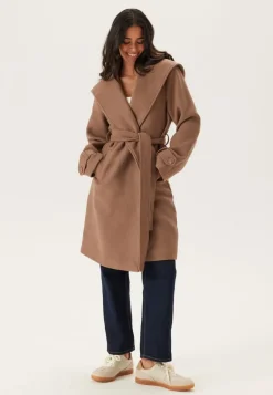 Hooded Wool Mix Coat