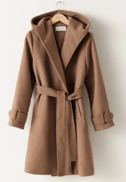 Hooded Wool Mix Coat