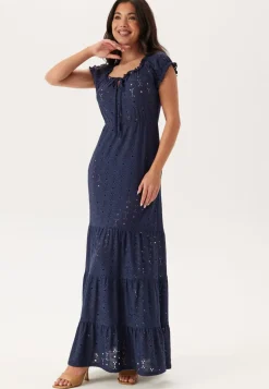 Jersey Broderie Anglaise Maxi Dress