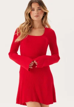 Knitted Square Neck Skater Dress