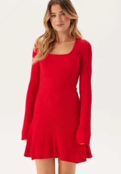 Knitted Square Neck Skater Dress