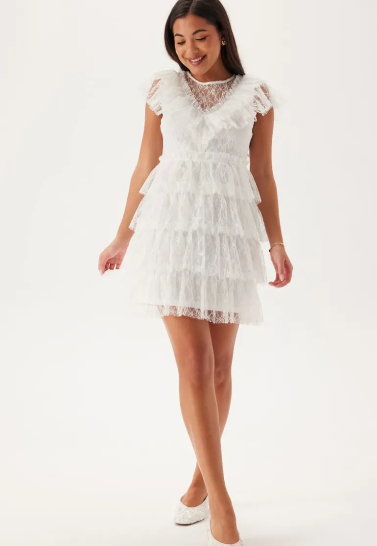 Lace Frill Short Dress