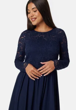 Lace Long Sleeve Midi Dress
