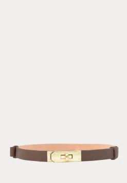 Leather Belt With Turn Lock