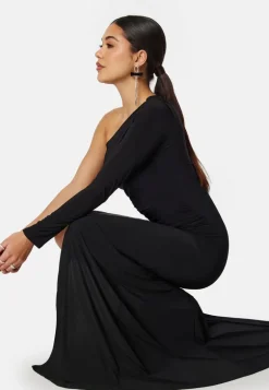 Long Sleeve One Shoulder Maxi Dress