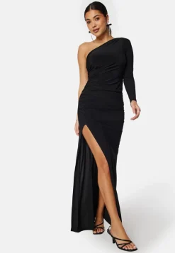 Long Sleeve One Shoulder Maxi Dress