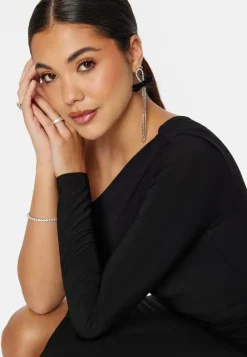 Long Sleeve One Shoulder Maxi Dress