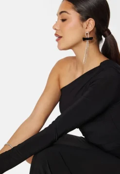 Long Sleeve One Shoulder Maxi Dress
