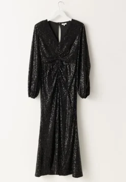 Long Sleeve Sequin Ankle Dress
