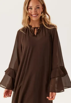 Objgina L/S RE V-NECK MIDI DRE