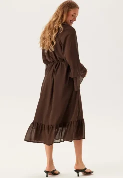 Objgina L/S RE V-NECK MIDI DRE