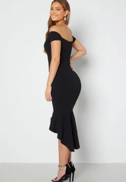 Off Shoulder Frill High Low Dress