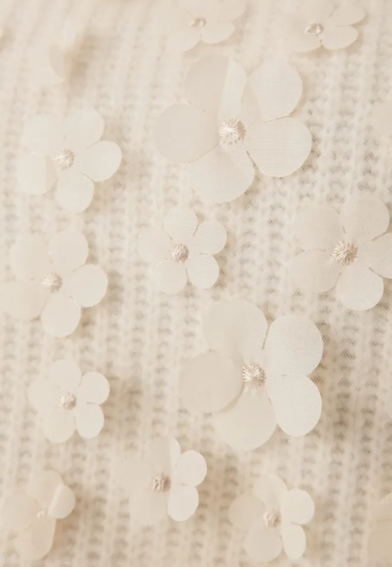 Onlhua Life Ls Flower Detail O-neck Knit
