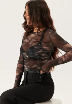 Onlkaya Life Ls Ruching Mesh T