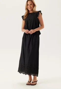 Onllou Life Emb S/S Open Back Top