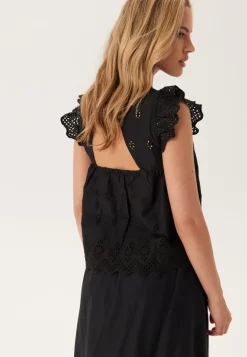 Onllou Life Emb S/S Open Back Top
