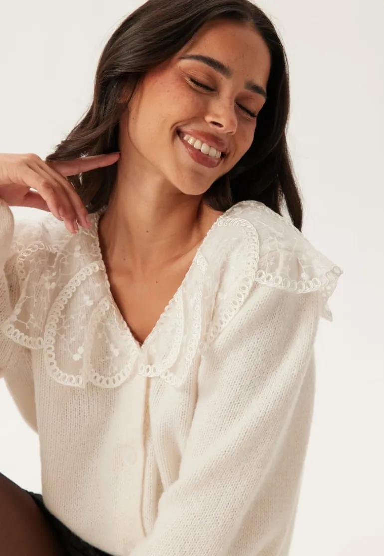 Pcabby Ls Lace Collar Knit Car