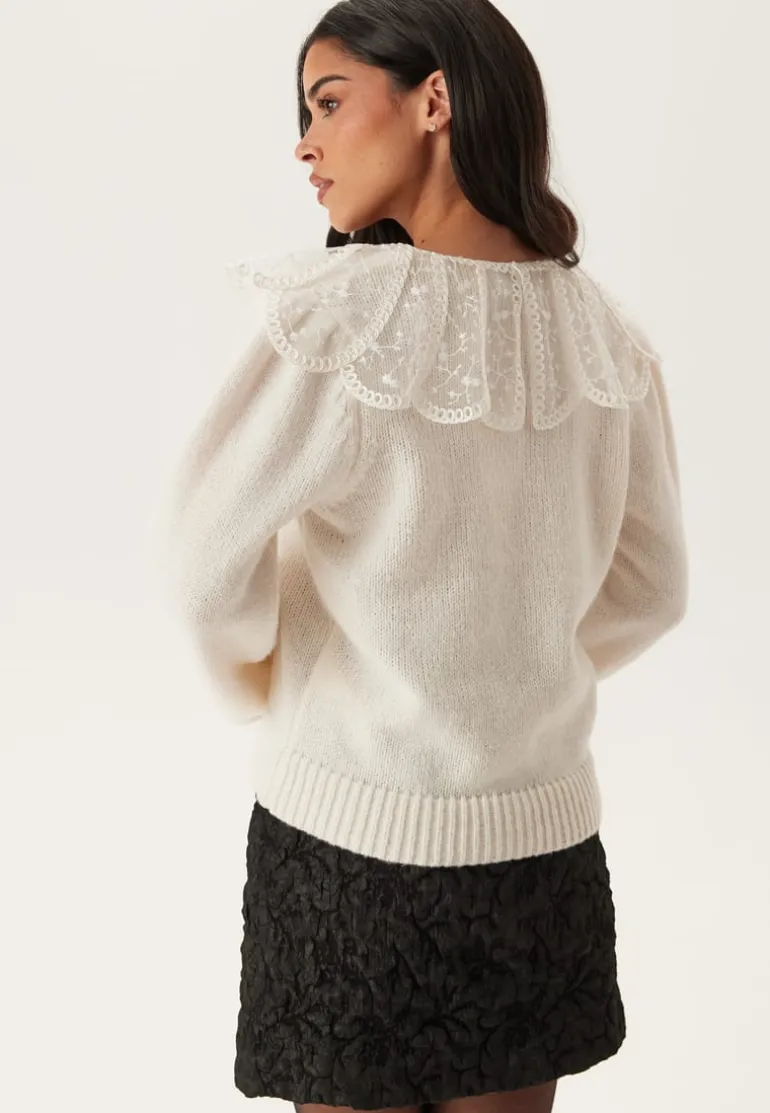 Pcabby Ls Lace Collar Knit Car