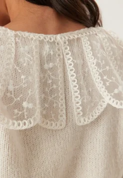 Pcabby Ls Lace Collar Knit Car