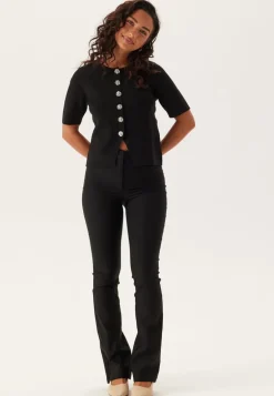 Pcmarie Ss O-neck Split Knit