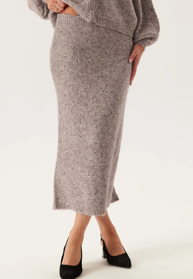 Pcmesva Hw Sequin Midi Knit Skirt