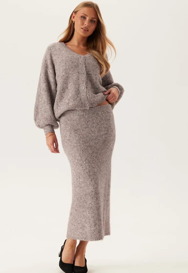 Pcmesva Hw Sequin Midi Knit Skirt