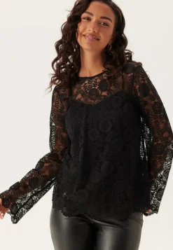 Pcolline Ls Lace O-neck Top
