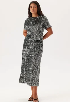 Pcserena Sequin Ss O-neck Top