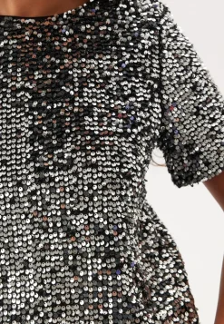 Pcserena Sequin Ss O-neck Top