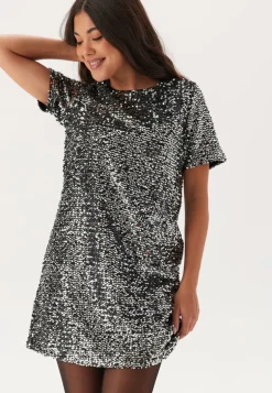 Pcserena Sequin Ss O-neck Dres