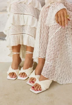 Pleated Front Heeled Sandal