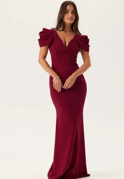Pleated Sleeve Maxi Dress