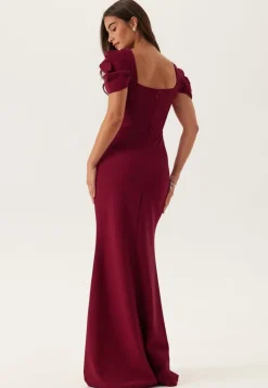 Pleated Sleeve Maxi Dress
