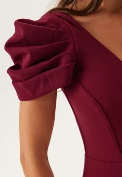 Pleated Sleeve Maxi Dress