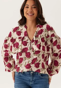 Printed Frill Blouse