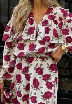 Printed Frill Blouse