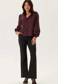 Puff Sleeve Satin Shirt