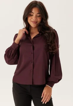 Puff Sleeve Satin Shirt