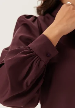 Puff Sleeve Satin Shirt