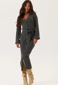 Rib Knitted Cardigan Dress